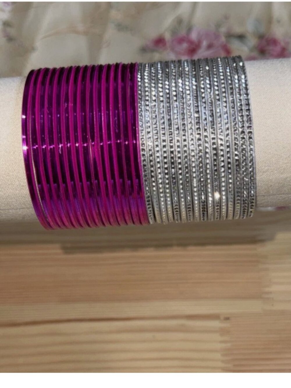 Stylish and Cute Women Bangles/Bracelets Set of 30 White And Pink New